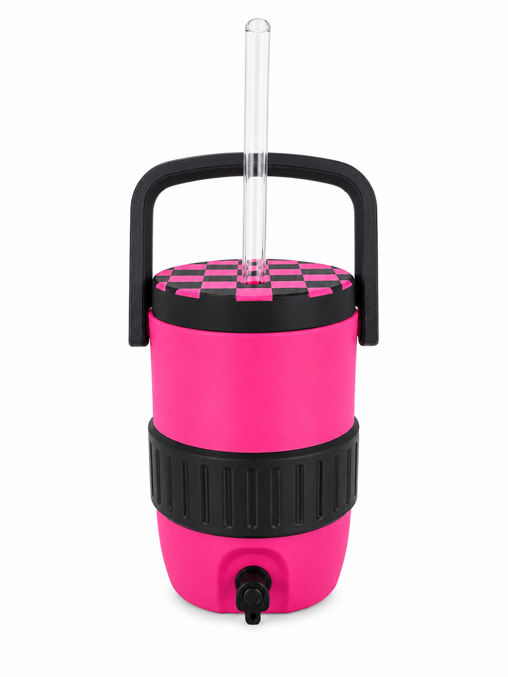 Retro Cooler Can Koozie 12oz Checkered Lid 2-Tone