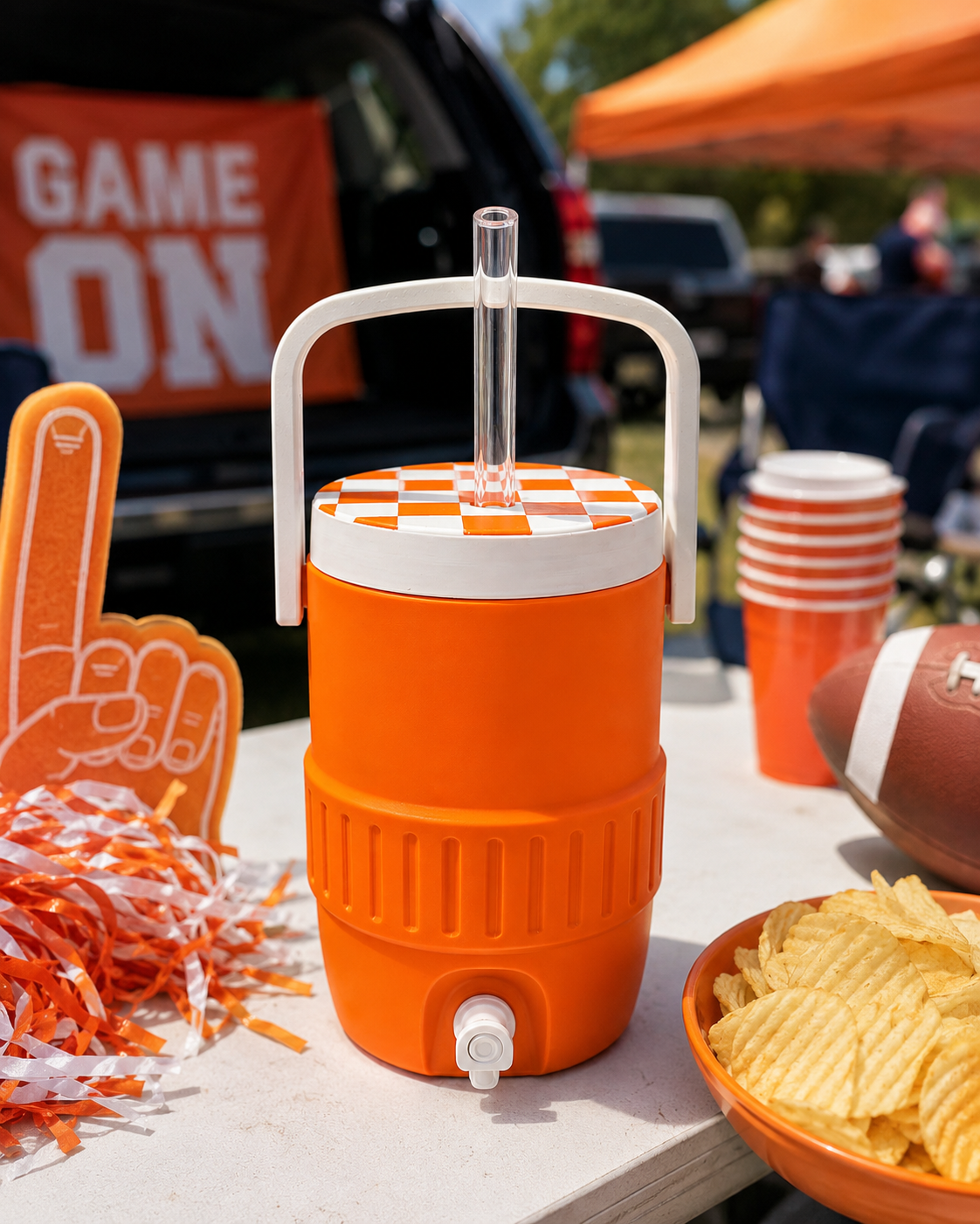 Retro Cooler Can Koozie 12oz Checkered Lid