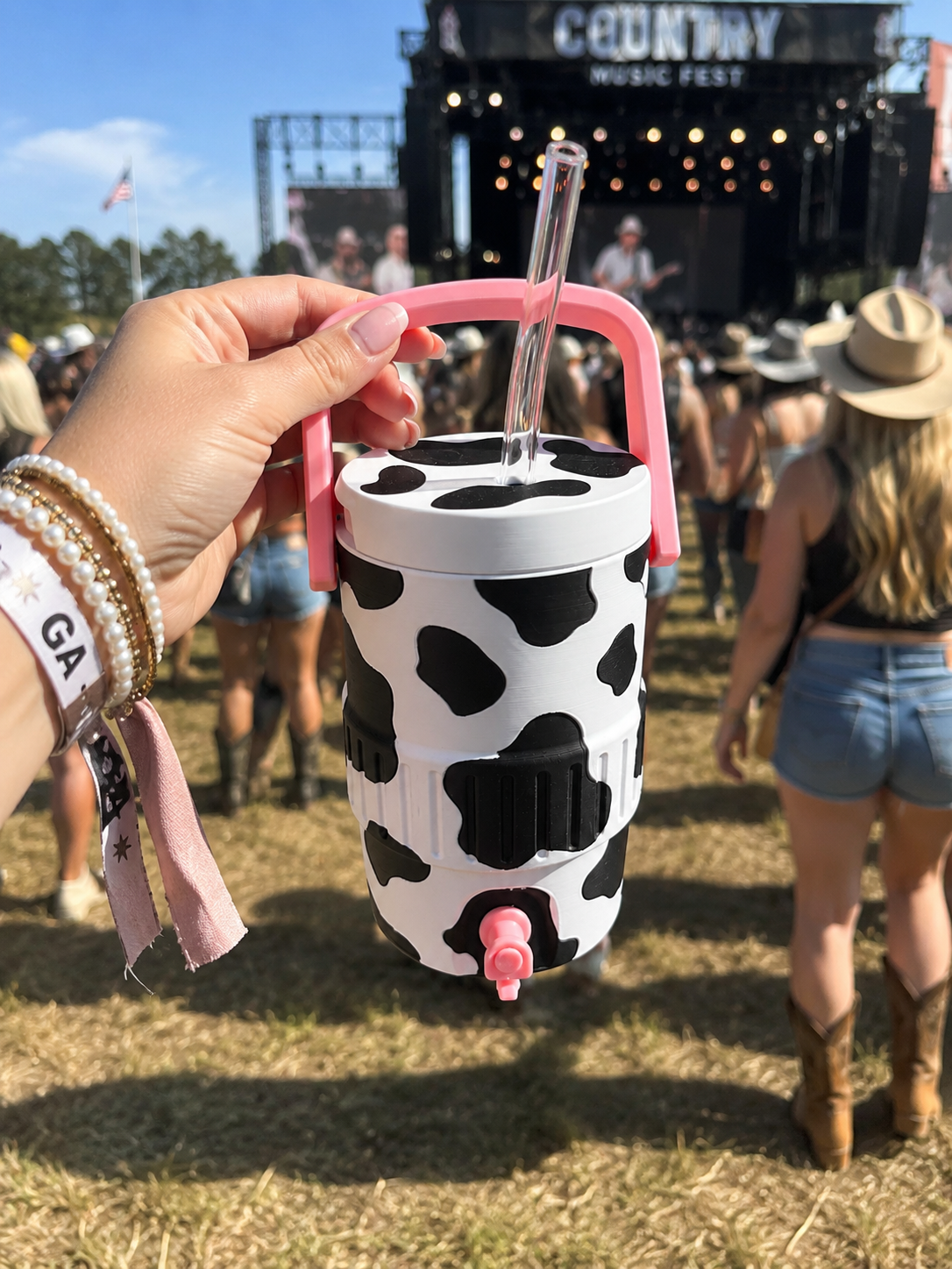 Retro Cooler Can Koozie 12oz Cow Print