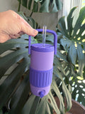 Retro Cooler Can Koozie 12oz Slim Checkered Lid 2-Tone