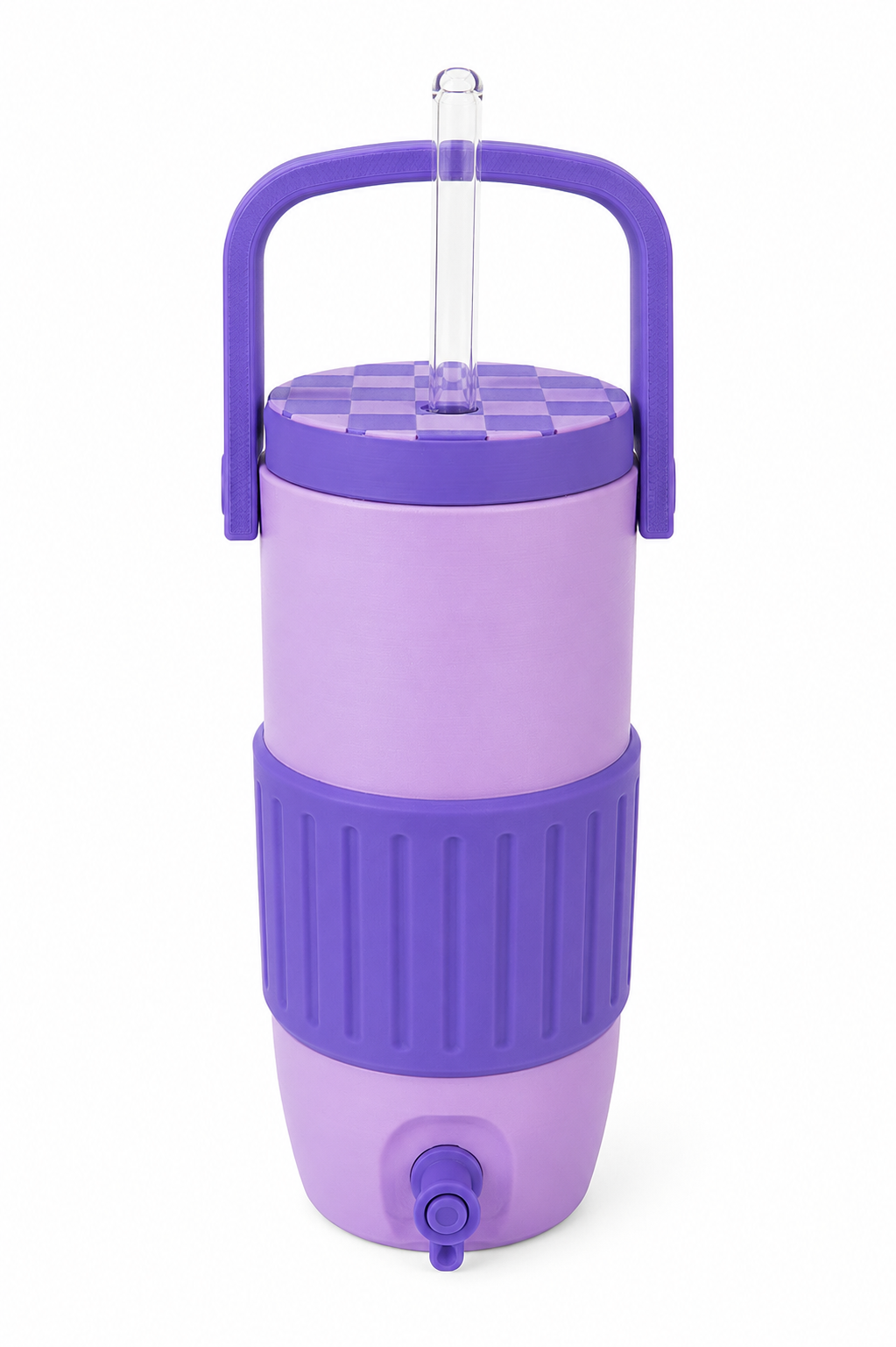 Retro Cooler Can Koozie 12oz Slim Checkered Lid 2-Tone