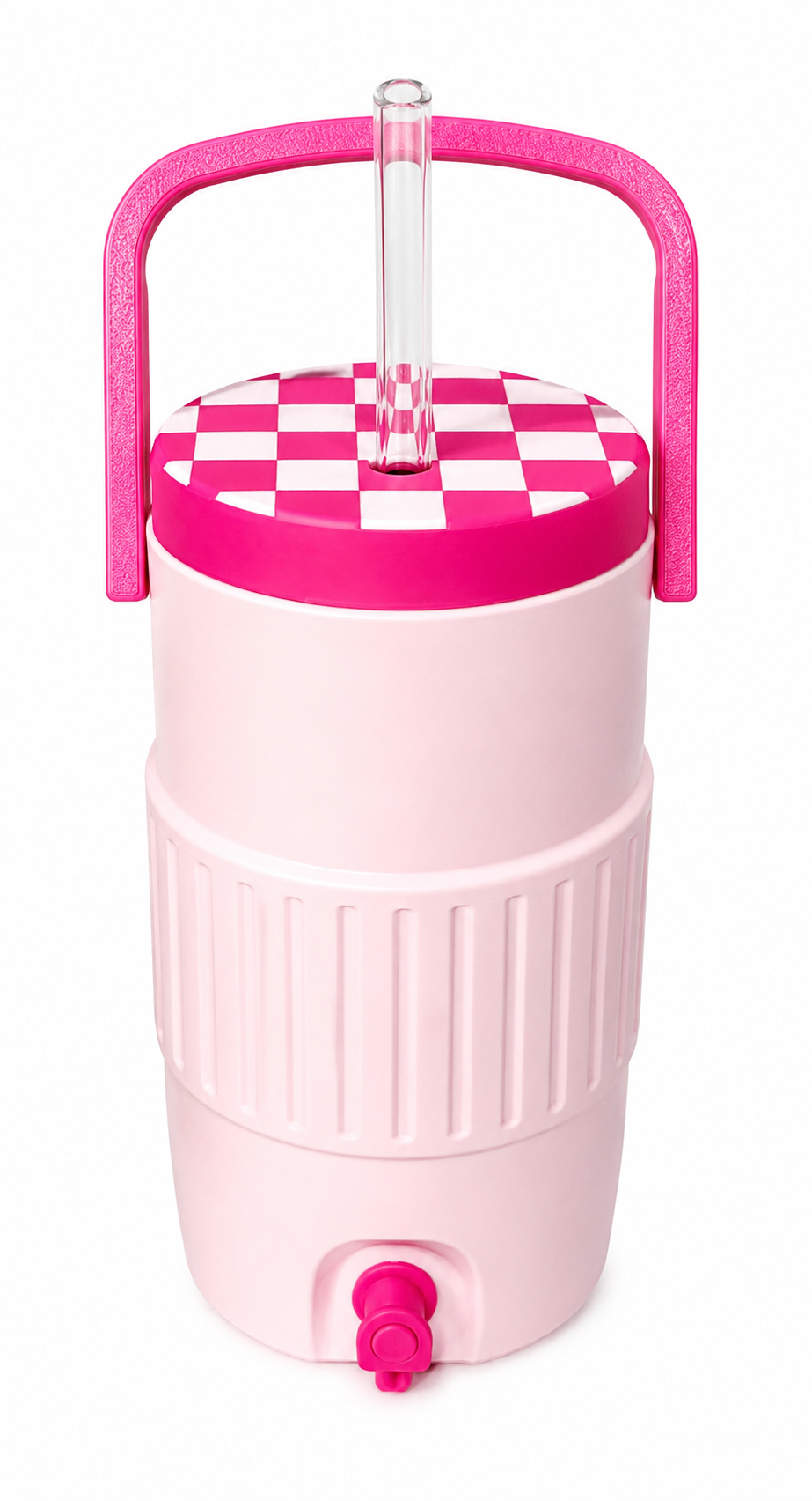 Retro Cooler Can Koozie 16oz Checkered Lid