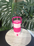 Retro Cooler Can Koozie 16oz Checkered Lid 2-Tone