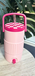 Retro Cooler Can Koozie 16oz Checkered Lid