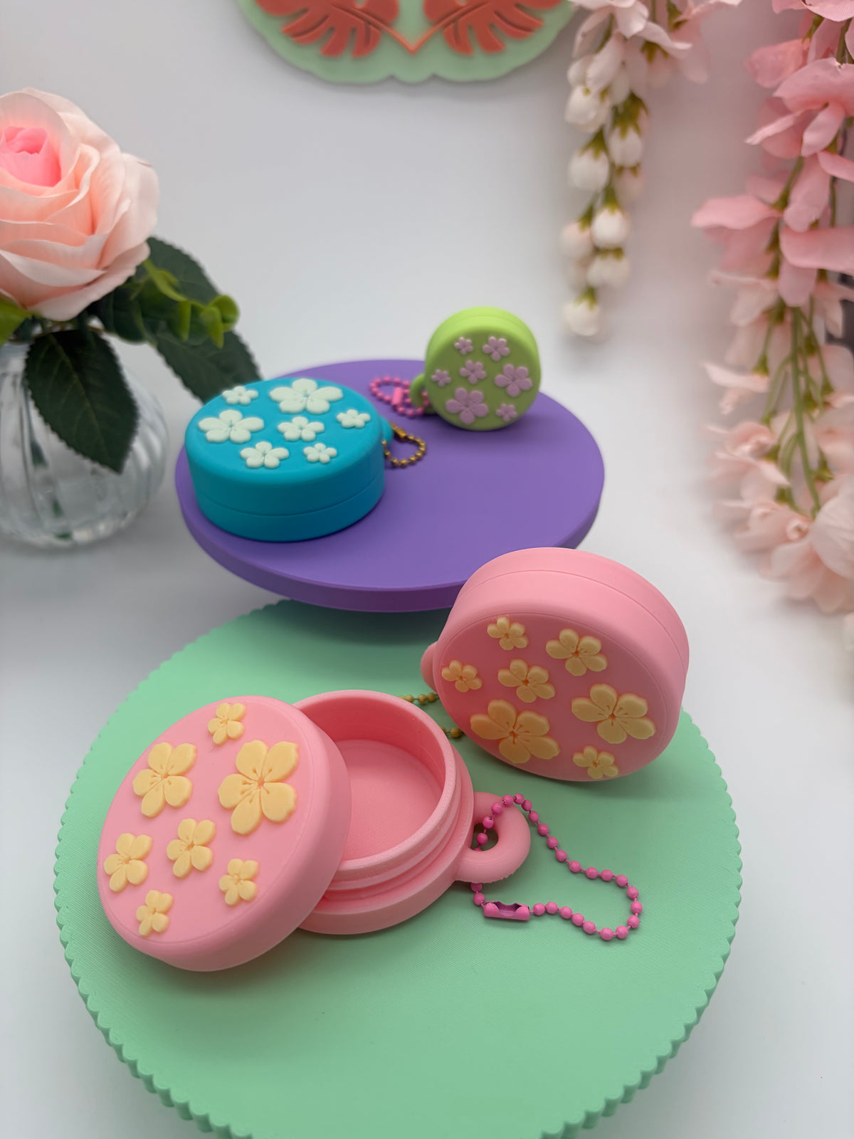 Floral Keychain Jewelry Holder