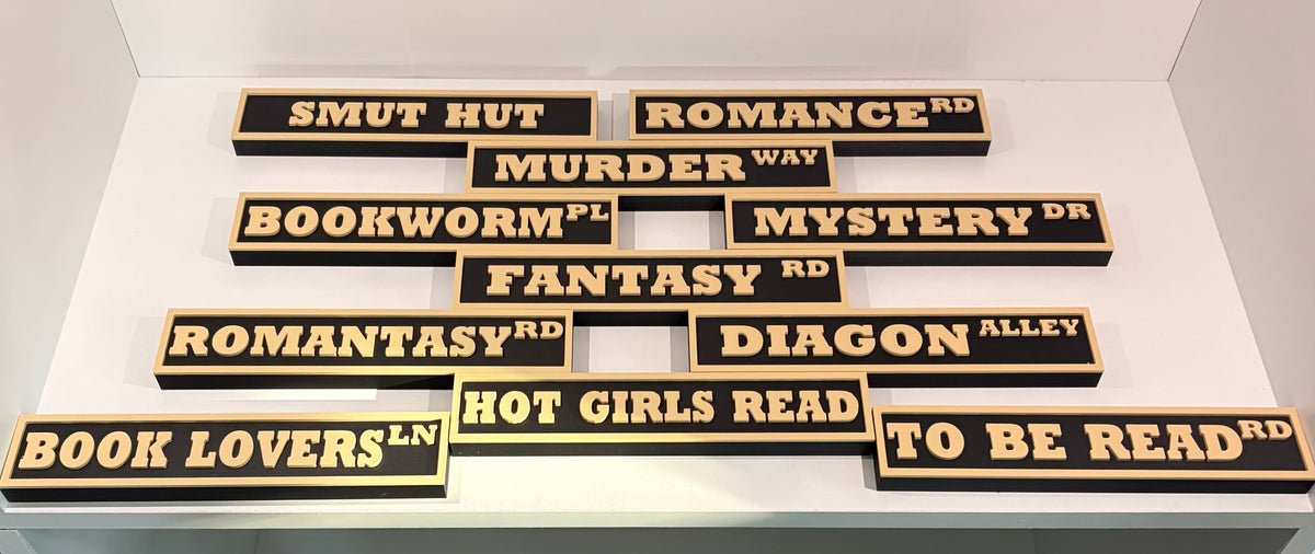 Bookshelf Genre Street Sign