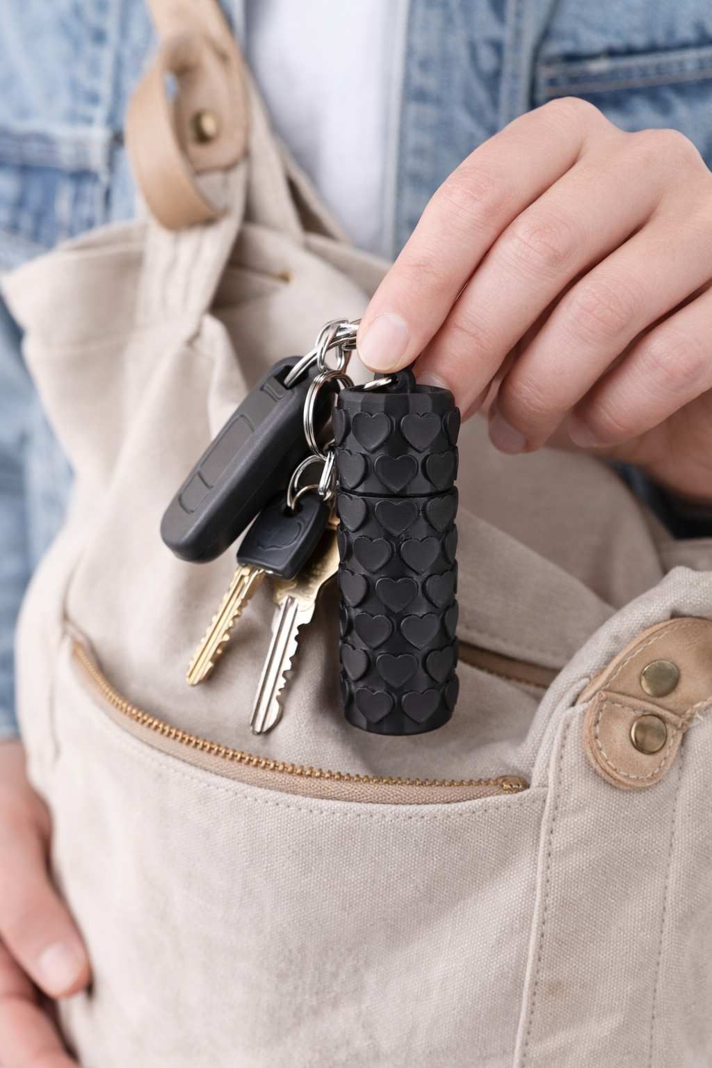 Keychain Heart Lip Balm Holder