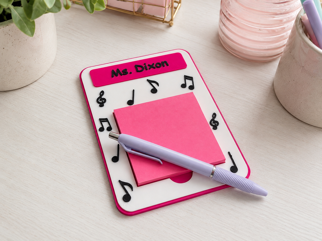 Sticky Note Holder Music Notes